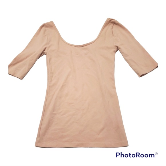 ANN TAYLOR Light Blush Pink Ballerina 3/4 Top - Size XXS, XS - Picture 1 of 5